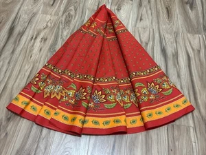 Le Cluny France Tablecloth Lisa Red Cotton Coated 68" Round - NWOT - Picture 1 of 9