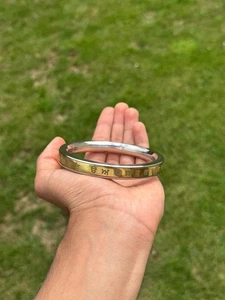 Punjabi Gurmukhi Kara Edelstahl Messing glatt Sikh flach Kada Armreif B32 Neu - Bild 1 von 10
