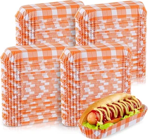 300 Pcs Paper Hot Dog Trays Halloween 6 Inch Food Trays Concession Stand Supplie - Picture 1 of 7