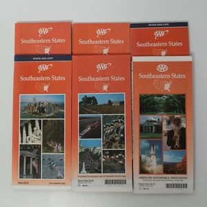 AAA Road Maps Lot of 6 Southeastern States 1996-2002 - Picture 1 of 5