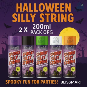 Halloween Silly String Spray Loco Púrpura Azul Verde Amarillo Rosa Rojo 200 ml x 10 - Imagen 1 de 6