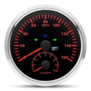 110mm GPS Speedometer 0-160MPH With Tacho 8000RPM Gauge Waterproof for Boat Car - Picture 1 of 12
