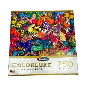 RoseArt Colorluxe Animal Life Butterflies 750 Piece Jigsaw Puzzle *COMPLETE* - Picture 1 of 7