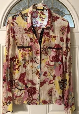 Blusa Le Caviar Talla Lg Manga Larga Floral Western Boho Foto 1 de 4