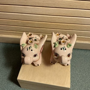 Vintage Pink Elephant Salt And Pepper Shakers - Picture 1 of 6