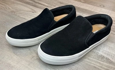 Steve Madden Women's Size 6.5M Shoes Black White Suede Slip On Comfort Sneakers - Image 1 of 4