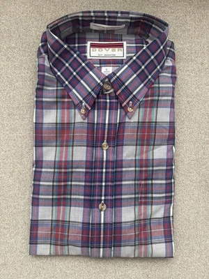 Camisa De Colección Nueva Sin Etiquetas Flecha Dover Grande L Cuadros Años 80 90 Hecha en EE. UU. Bolsillo Foto 1 de 3