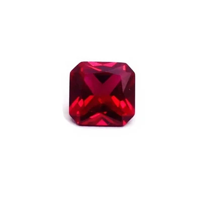 Blood-red Ruby Mohs Hardness 9 Square Faceted Gemstone Radiant Cut Ruby - Image 1 of 4