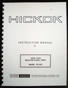 Hickok PS-503 Solid State Regulated Power Supply Operating Manual - Picture 1 of 2