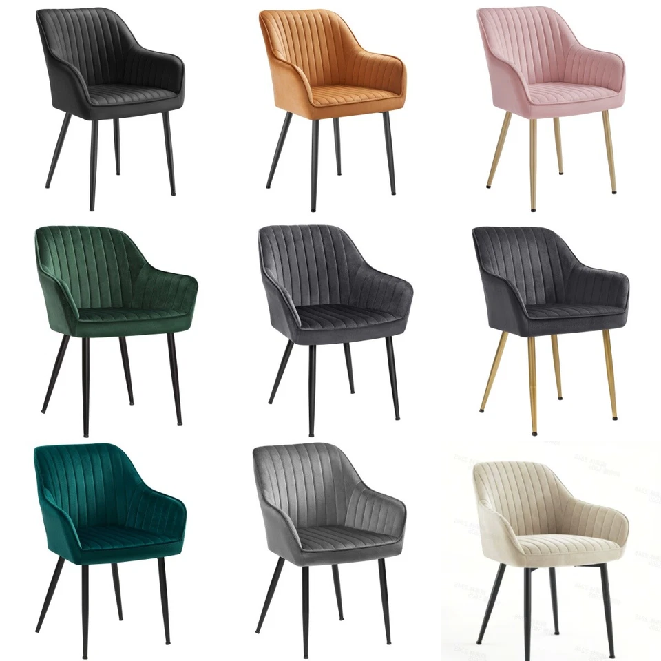 SONGMICS Küchenstuhl Polsterstuhl Metallbeine Samt 1/2/4/6 Set LDC087/LDC077 - Bild 1 von 1