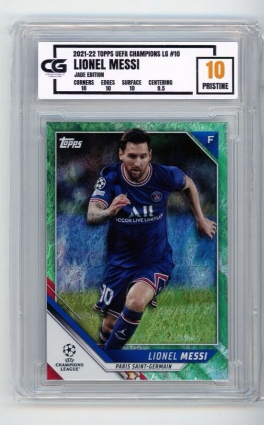 2021-22 Topps UEFA Champions LG #10 Lionel Messi Jade CG 10 Pristine - Image 1 of 1