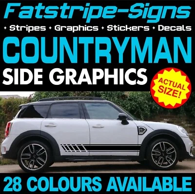 per adattarsi a MINI COUNTRYMAN GRAFICHE STRISCE DECALCOMANIE ADESIVI COOPER S ONE JCW R60 D - Immagine 1 di 2