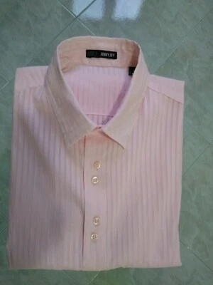 Jonny Joy camicia rosa uomo slim manifattura italiana misto cotone mezza manica - Immagine 1 di 4