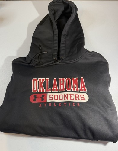 VETEMENTS Under Armour Oklahoma University Pullover Nero Felpa con Cappuccio Uomo Taglia S