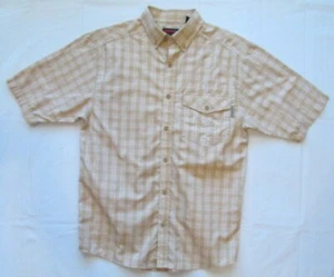 Wolverine Men's Medium Yellow and White Plaid Button Up Shirt with Pocket - Picture 1 of 5