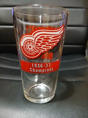 Detroit Red Wings 1936-37 Champions Glass The Hockey Beer para Hockeytown Foto 1 de 3