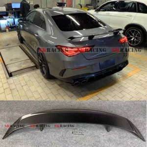 For Benz CLA250 CLA45 CLA35 2020-2022 Carbon Fiber Rear Trunk Spoiler Lip Wing - Picture 1 of 12