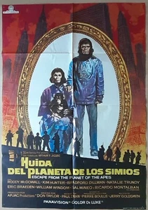 Escape from the Planet of the Apes ORIGINAL Spain '71 POSTER Mac rare city art  - Imagen 1 de 6