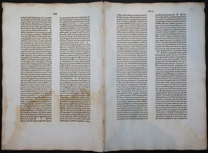 GRITSCH QUADRAGESIMALE INKUNABEL DOPPELBLATT FRÜHER DRUCK ZAINER ULM 1476 - Picture 1 of 7