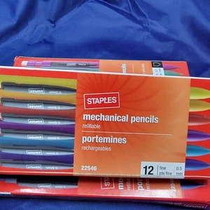 NEW (3) Boxes Staples No 2 Fine 0.5 Mechanical Pencils 12/Box (36 Total) T52 - Picture 1 of 3