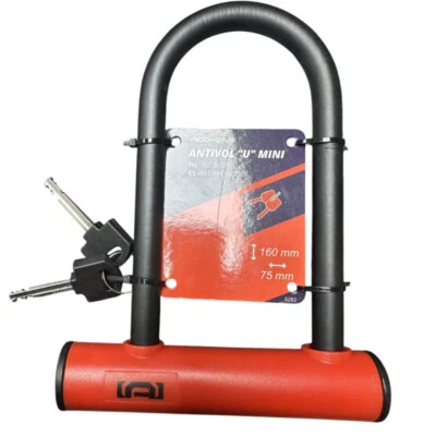Heavy Duty U-Type Padlock Lock - Bike Bicycle Security Red 2 Keys Anti-Theft - Image 1 of 4