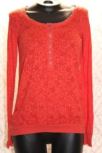 Top Free People Mujer XS Naranja Manga Larga Burnout Bandas Cintura MANCHA - Imagen 1 de 6