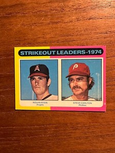 1975 Topps #312 Nolan Ryan/Steve Carlton Strikeout Leaders  NM