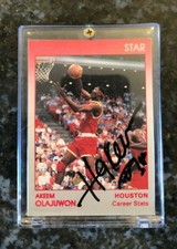 HAKEEM OLAJUWON HOUSTON ROCKETS STAR AUTOGRAPHED BASKETBALL CARD MINT/NEW