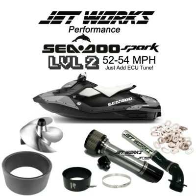 Jetworks Lvl 2 Performance Kit 52-54 MPH Sea Doo Spark Trixx 2up 3up Stage 3 2 - Image 1 of 3