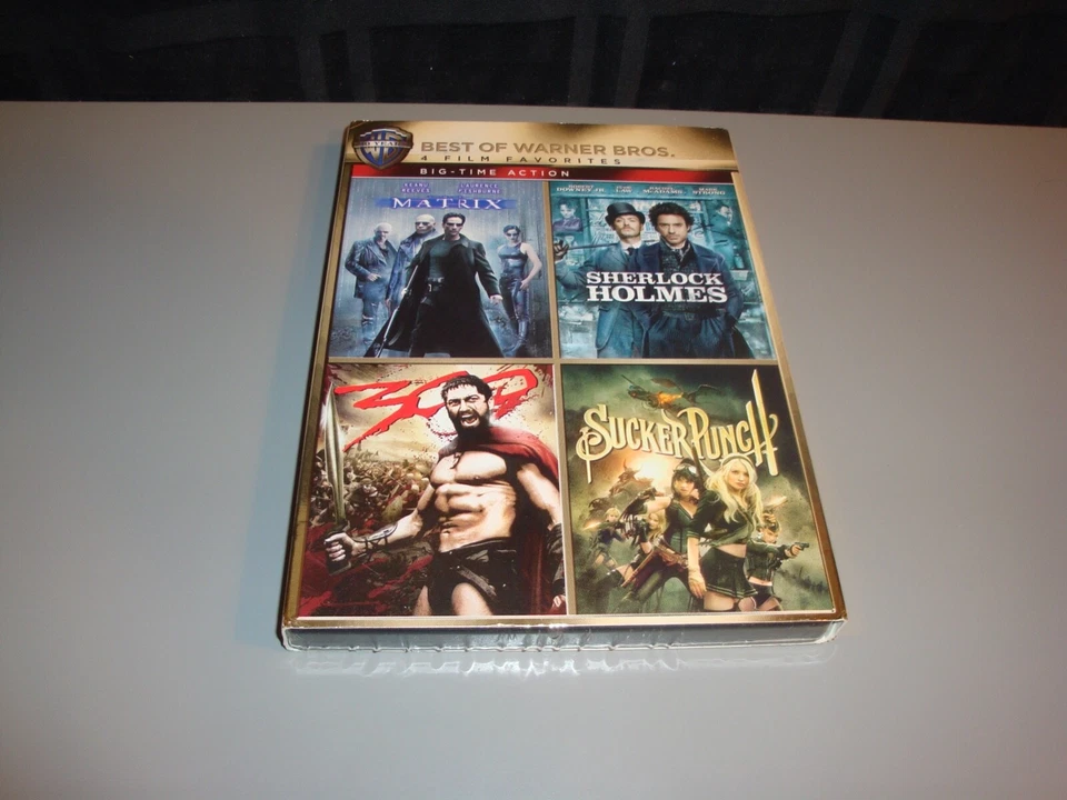 Best of Warner Bros 4 Film Favorites Big Time Action New DVD 300 Matrix Sherlock - Image 1 of 4