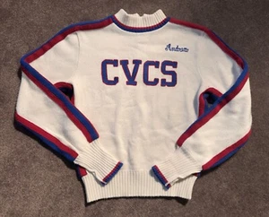 Vintage Cheer Squad Sweater White Back Zip CVCS ‘Andrea’ Allion Made In USA - Picture 1 of 7