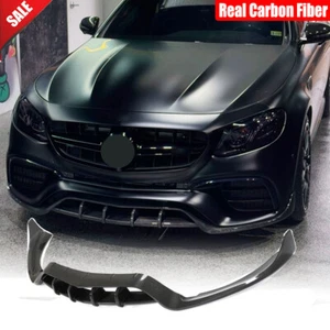 Fit For Mercedes Benz W213 E63 S 2016-2019 Real Carbon Front Bumper Lip Spoiler - Picture 1 of 13