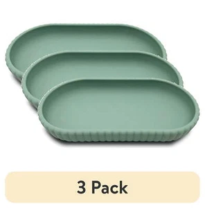 (3 Pack) Mainstays Rubberized Plastic Ribbed Accessory Tray, Green Everyday Use - Picture 1 of 8