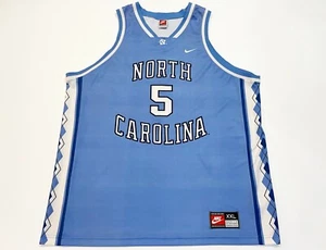 Vintage Nike NCAA North Carolina Tar Heels UNC #5 Basketball Jersey XXL Blue USA - Picture 1 of 8