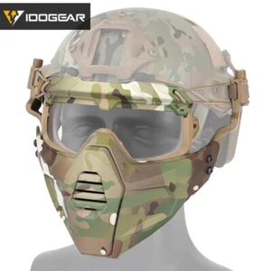 IDOGEAR Tactical Half Fask Mask & Tactical Goggle Set For OC Style Helmet Rail - Picture 1 of 18