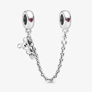 Pandora x Disney, Climbing Mickey Safety Chain 797173CZR Silver Ale - Picture 1 of 3