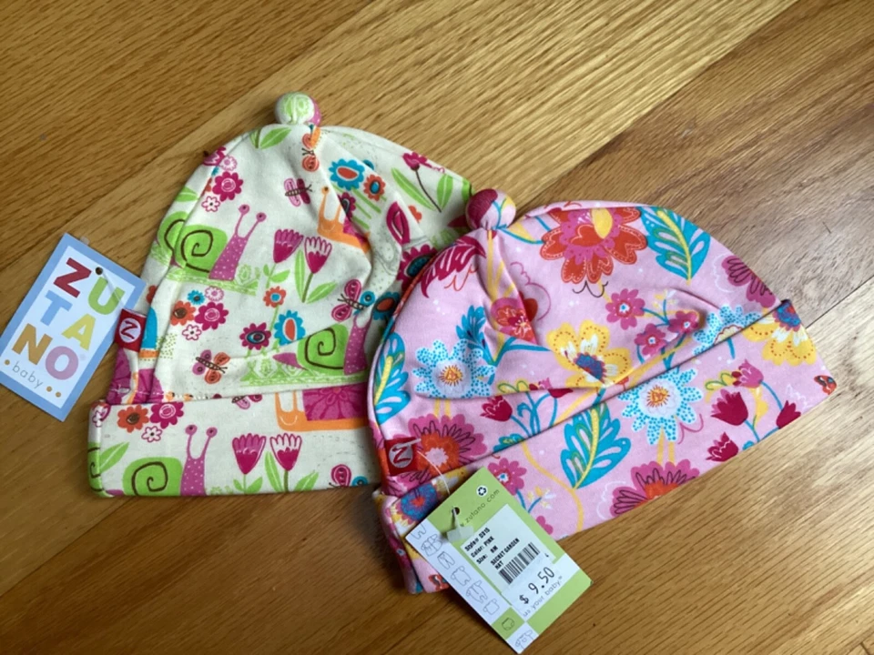 2 Новый Zutano младенца девочки шляпы размер 6 месяцев - Изображение 1 из 1