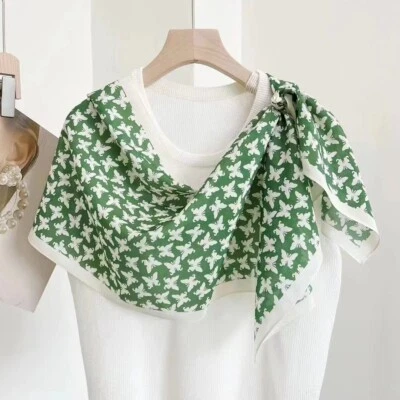 Sallys бутик 100% шелк прямоугольник шарф шаль надежном шейный платок бабочка печати - Изображение 1 из 4