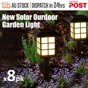 LED Solar Garden Lights Outdoor Pathway Spike Landscape Lighting 8pk Waterproof - Picture 1 of 8