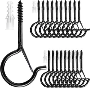 20 Pack Ceiling Eye Hooks Screw Hooks for Hanging Plants Outdoor String Lights - Picture 1 of 7