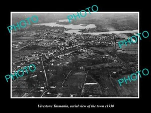 ANTIGUA FOTO HISTÓRICA 8x6 DE ULVESTONE TASMANIA VISTA AÉREA DE LA CIUDAD c1930 - Imagen 1 de 1