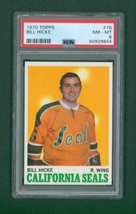1970 Topps Hockey Card - #76 Bill Hicke, PSA 8 NM/MT - Picture 1 of 2