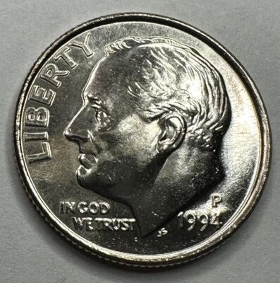 1994-P Roosevelt Dime 10cent Coin from US Mint Set. Uncirculated BU - Image 1 of 4