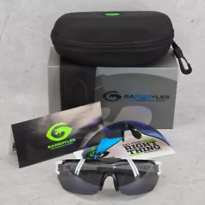 Gargoyles Sunglasses Authentic Blaze White Frame Smoke Lens + Blue Mirror Lens - Picture 1 of 23