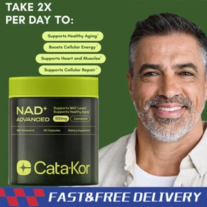 Cata-Kor NAD+ Supplement for Skin Aging Support, Energy,Focus-60Count-Vitamin - Picture 1 of 10