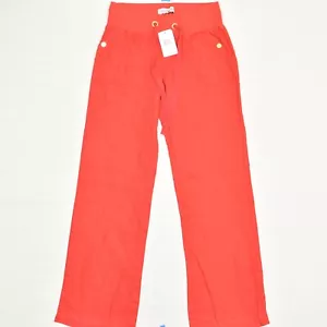 NEW Guess Women Teagan Linen Pants Straight Drawstring Solid Red Size XS - Picture 1 of 8