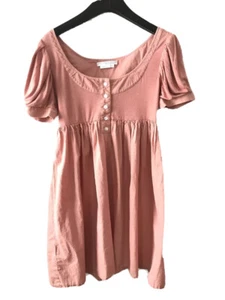 To The Max Women's Rose Pink Button Down Dress w Puff Sleeve Size XS - Picture 1 of 6