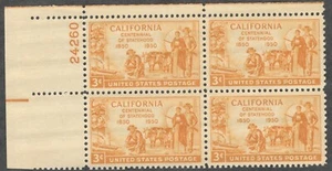 US. 997. 3c. California Statehood, 100th ANNIV Issue. PB4. MNH. 1950 - Picture 1 of 1