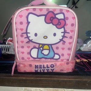 Sanrio Hello Kitty Lunch Box Lunch Bag Snack Tote Insulated Dual Compartment New - Picture 1 of 6
