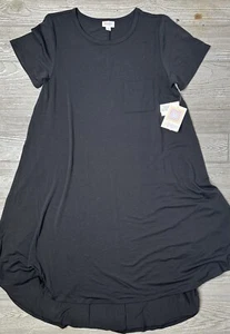 Nuevo con etiquetas Vestido Lularoe Grande Carly Negro Sólido Negro Noir - Imagen 1 de 2